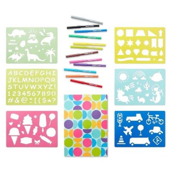 20pc Super Sketches Stencil Set - Mondo Llama - Picture 2 of 5